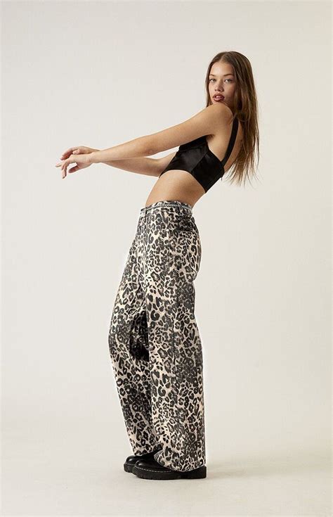 pacsun leopard low rise jeans